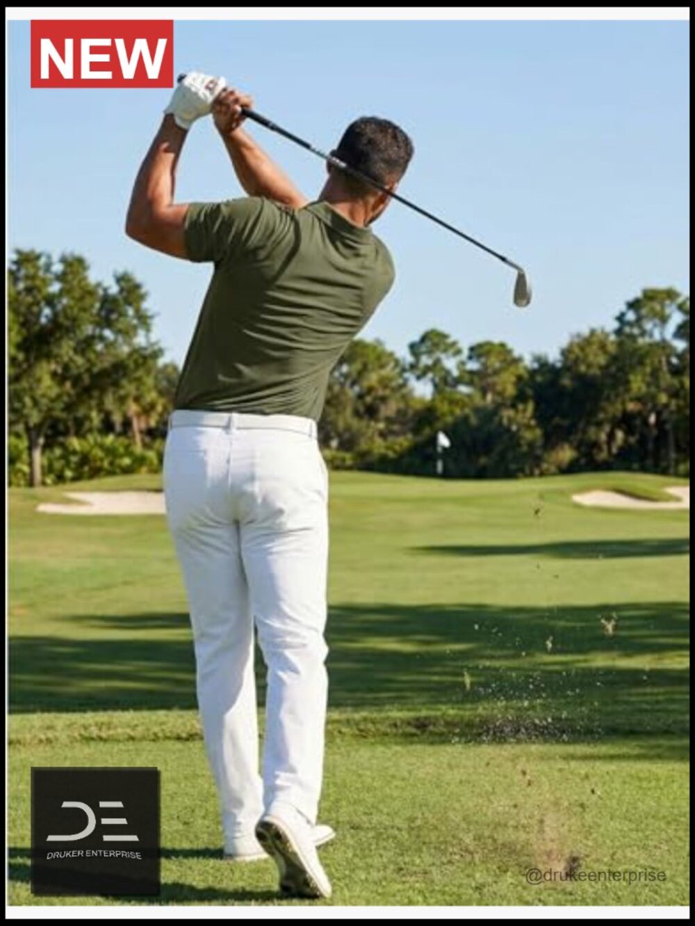 Mens Golf Polo Shirt Short Sleeve Quick Dry Moisture Wicking Performance Stretch - Picture 4 of 7